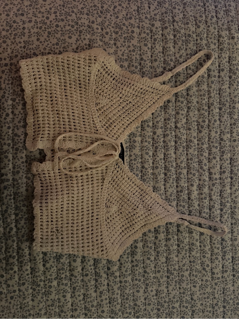 Kendall & Kylie Cream Crochet Bandeau Bralette